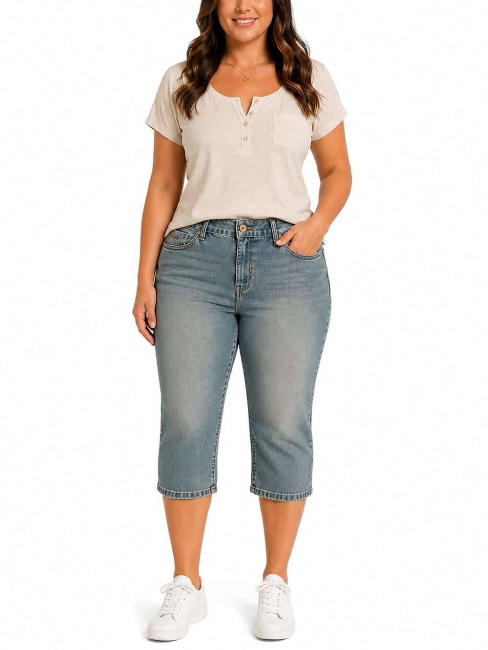 NINE WEST  Relaxed Fit Chrystie Capri Stretch Jeans